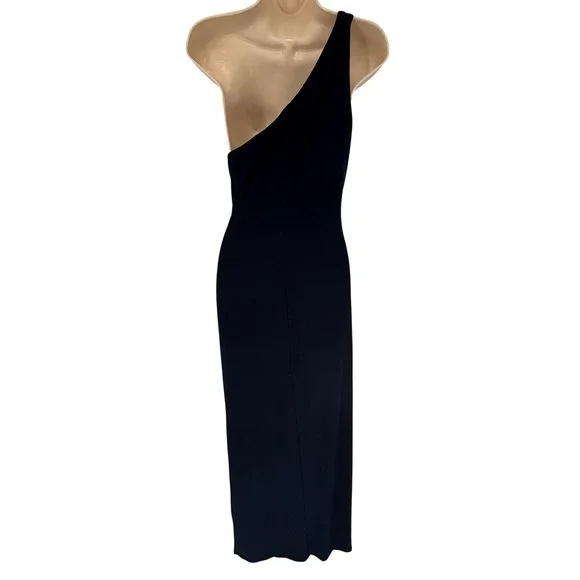 NWT Lauren Ralph Lauren Navy Blue One Shoulder Rhinestone Gown Dress Size 8 - Picture 5 of 10